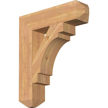 Ekena Millwork Merced Craftsman Smooth Bracket, Western Red Cedar, 5 1/2"W x 24"D x 28"H BKT06X24X28MRC04SWR
